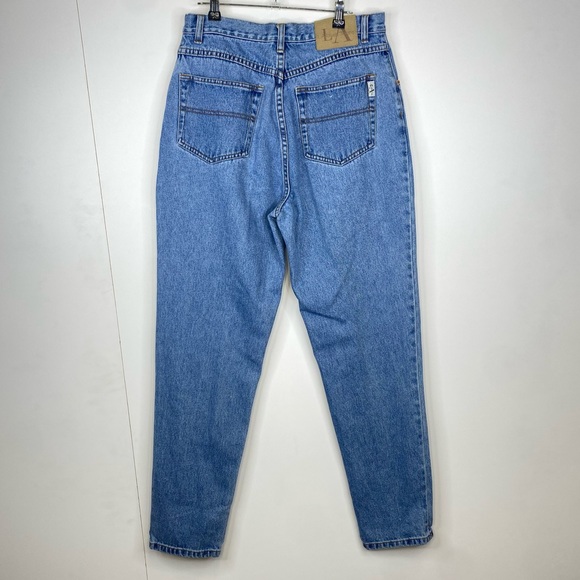 L.A Blues Vintage Size 33 Blue Denim Jeans High Rise - Picture 2 of 4